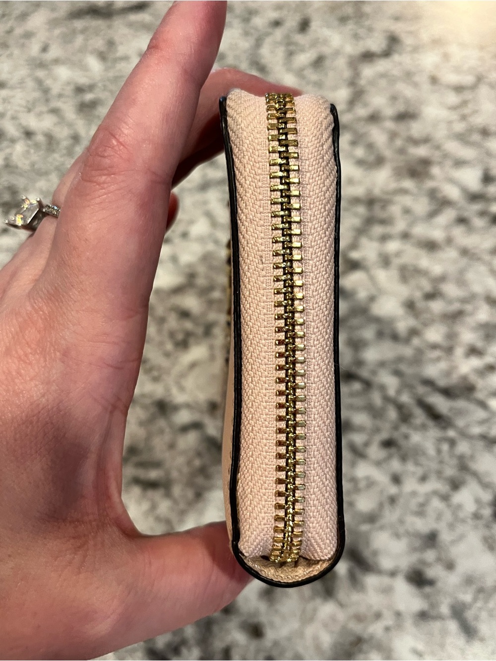 Michael Kors Blush Pink Studded Heart Zip-Around Wallet - Picture 11 of 13